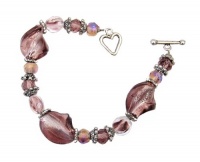 Bracelet - B35 - Handmade Murano Glass & Fire-Polished Beads - Toggle Closure ~ Lt. Amethyst Twist Bracelet - B35 - Handmade Murano Glass & Fire-Polished Beads - Toggle Closure ~ Lt. Amethyst Twist