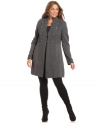 Salute a chic look with Style&co.'s plus size sweater coat, featuring military detail! Salute a chic look with Style&co.'s plus size sweater coat, featuring military detail!