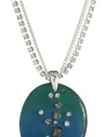 Kenneth Cole New York Modern Ombre Blue Green Ombre Resin Oval Pendant Necklace