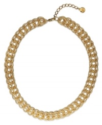 Let your style do the talking. This Alfani necklace features a chic braided design, crafted in gold tone mixed metal. Approximate length: 16 inches + 3-inch extender.