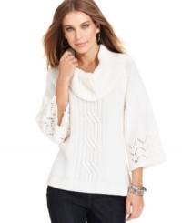 The best of fall: cable-knit sweaters! Try out this one from Style&co. featuring open stitching at the cuffs. The best of fall: cable-knit sweaters! Try out this one from Style&co. featuring open stitching at the cuffs.