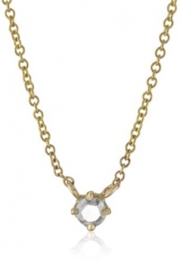 Mizuki 14k White Rose Cut Diamond Bezel Necklace, 16 Mizuki 14k White Rose Cut Diamond Bezel Necklace, 16