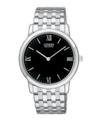 Experience the ultimate in technology and refined design with this ultra-thin and lightweight Eco-Drive Stiletto by Citizen. Experience the ultimate in technology and refined design with this ultra-thin and lightweight Eco-Drive Stiletto by Citizen.