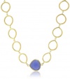 Coralia Leets Jewelry Design Riviera Collection 20mm Plain Link Necklace Deep Blue Chalcedony