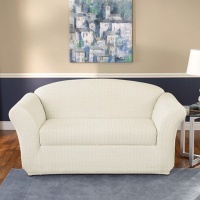 Sure Fit Stretch Squares 2-Piece Loveseat Slipcover, Storm Blue Sure Fit Stretch Squares 2-Piece Loveseat Slipcover, Storm Blue
