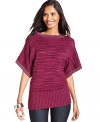 Style&co.'s petite metallic-flecked sweater easily dresses up your favorite denim with a shot of sparkle! Style&co.'s petite metallic-flecked sweater easily dresses up your favorite denim with a shot of sparkle!