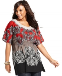 Partner your casual bottoms with Style&co.'s short sleeve plus size top, accentuated by a smocked empire waist. Partner your casual bottoms with Style&co.'s short sleeve plus size top, accentuated by a smocked empire waist.