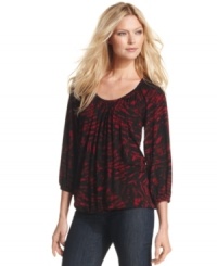 Add an animal-inspired element to your ensemble with this printed top from MICHAEL Micheal Kors. Add an animal-inspired element to your ensemble with this printed top from MICHAEL Micheal Kors.