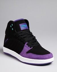 Strut your stuff in these hip contrast sneaks from Supra, a natty complement to slim fit jeans whether you're rocking out at the club or just hitting the pizzeria for a slice. Strut your stuff in these hip contrast sneaks from Supra, a natty complement to slim fit jeans whether you're rocking out at the club or just hitting the pizzeria for a slice.