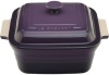 Le Creuset Stoneware 3-Quart Square Casserole with Lid, Cassis