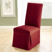 Sure Fit Stretch Pique Dinning Room Chair Slipcover, Garnet Sure Fit Stretch Pique Dinning Room Chair Slipcover, Garnet