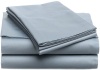 Pinzon Hemstitch 400-Thread-Count Egyptian Cotton Sateen Full Sheet Set, Smokey Blue