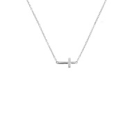 apop nyc Mini Sterling Silver Sideways Cross Necklace 16 inch - 18 inch apop nyc Mini Sterling Silver Sideways Cross Necklace 16 inch - 18 inch