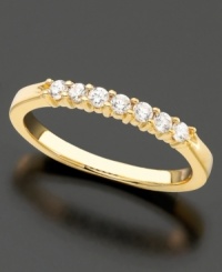 Timeless sparkle and classic design. This ring features seven round-cut diamonds (1/4 ct. t.w.) set in 14k gold. Timeless sparkle and classic design. This ring features seven round-cut diamonds (1/4 ct. t.w.) set in 14k gold.