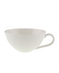 Make a chic style statement with the Dune Lines tea cup. The distinctive, free form shape, soft lines and ribbed surface combine for truly modern elegance. An imperfect glaze conveys natural grace. Make a chic style statement with the Dune Lines tea cup. The distinctive, free form shape, soft lines and ribbed surface combine for truly modern elegance. An imperfect glaze conveys natural grace.