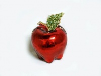 Swarovski Crystals! Red Apple Box 24K Gold Jewelry, Trinket or Pink Lady Pill BOX FIGURINE Swarovski Crystals! Red Apple Box 24K Gold Jewelry, Trinket or Pink Lady Pill BOX FIGURINE