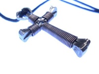 Gunmetal (Dark Grey) Horseshoe Nail Cross Necklace Gunmetal (Dark Grey) Horseshoe Nail Cross Necklace