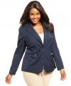 Add instant polish to any outfit with Jones New York Signature's plus size jacket.