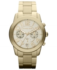 A shining example of modern style: a golden Mercer collection watch from Michael Kors. A shining example of modern style: a golden Mercer collection watch from Michael Kors.