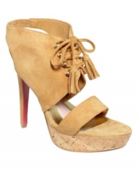 A sexy lace-up vamp and a strappy toe make Paris Hilton's Miranda platform shooties the best of both worlds. A sexy lace-up vamp and a strappy toe make Paris Hilton's Miranda platform shooties the best of both worlds.