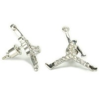 Michael Jordan Jumpman White CZ Earring Michael Jordan Jumpman White CZ Earring