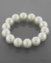 The accent you need to make your look extra-special. This Charter Club stretch bracelet is crafted in simulated plastic pearls (14 mm) set in mixed metal. Approximate diameter: 2 inches. The accent you need to make your look extra-special. This Charter Club stretch bracelet is crafted in simulated plastic pearls (14 mm) set in mixed metal. Approximate diameter: 2 inches.