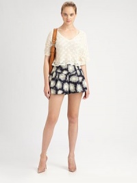 Infuse your wardrobe with old-Hollywood glamour in these flared floral-print shorts. Side zipperSlash pocketsRise, about 12Inseam, about 3½CottonDry cleanMade in USA of Italian fabricSIZE & FITModel shown is 5'10 (177cm) wearing US size 4. Infuse your wardrobe with old-Hollywood glamour in these flared floral-print shorts. Side zipperSlash pocketsRise, about 12Inseam, about 3½CottonDry cleanMade in USA of Italian fabricSIZE & FITModel shown is 5'10 (177cm) wearing US size 4.