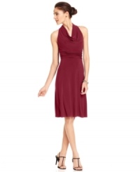 Destined to become your go-to special occasion dress, this Evan Picone frock features a flattering cowl neckline, pleated waist and classic silhouette. A flawless look for almost any event. Destined to become your go-to special occasion dress, this Evan Picone frock features a flattering cowl neckline, pleated waist and classic silhouette. A flawless look for almost any event.