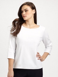 Simple yet elegant, rendered in the softest organic cotton and tailored for a feminine fit.Ballet-neck Three-quarter sleeves Organic cotton; machine wash Imported Simple yet elegant, rendered in the softest organic cotton and tailored for a feminine fit.Ballet-neck Three-quarter sleeves Organic cotton; machine wash Imported