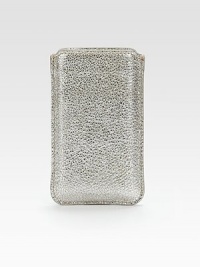 An ultra-protective yet stylish metallic leather case built specifically for the iPhone®. Padded sides with a form-fitted construction3W X 5HMade in ItalyPlease note: iPhone® not included. An ultra-protective yet stylish metallic leather case built specifically for the iPhone®. Padded sides with a form-fitted construction3W X 5HMade in ItalyPlease note: iPhone® not included.