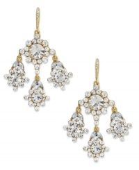 An elegant addition to your collection. Charter Club's sparkling chandelier earrings feature clear stone accents beads in gold tone mixed metal. Approximate drop: 1-1/2 inches. An elegant addition to your collection. Charter Club's sparkling chandelier earrings feature clear stone accents beads in gold tone mixed metal. Approximate drop: 1-1/2 inches.