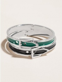 GUESS Silver-Tone and Teal Thin Buckle Bracele GUESS Silver-Tone and Teal Thin Buckle Bracele