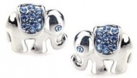 Adorable Small 1/2 Silver Plated Elephant Stud Earrings with Light Blue Austrian Crystal Accents Adorable Small 1/2 Silver Plated Elephant Stud Earrings with Light Blue Austrian Crystal Accents