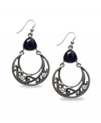 Channel your inner gypsy. Sweet sparkling hoops by Style&co. feature a mixed metal setting that highlights faceted, plastic jet beads and sparkling clear glass accents. Approximate drop: 2-1/4 inches. Channel your inner gypsy. Sweet sparkling hoops by Style&co. feature a mixed metal setting that highlights faceted, plastic jet beads and sparkling clear glass accents. Approximate drop: 2-1/4 inches.