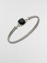 From the Petite Wheaton Collection. A beautiful cable design with a center of rich black onyx accented in dazzling diamonds. Sterling silverBlack onyxDiamonds, .08 tcwDiameter, about 2½Hook clasp closureImported From the Petite Wheaton Collection. A beautiful cable design with a center of rich black onyx accented in dazzling diamonds. Sterling silverBlack onyxDiamonds, .08 tcwDiameter, about 2½Hook clasp closureImported