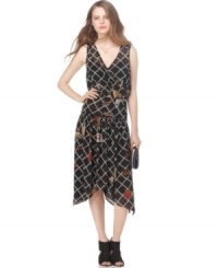 A chain link & lock print adds urban edge to this Rachel Rachel Roy chiffon dress -- perfect for a not-so-sweet spring look!