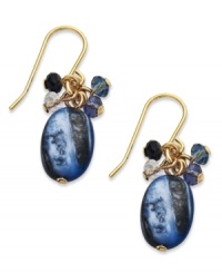 Grab cool colors for the season! Lauren by Ralph Lauren's bold cluster earrings combine glass and resin beads of blue hues on fish wire. Crafted in 14k antiqued gold-plated mixed metal. Approximate drop: 3/4 inches. Approximate diameter: 1/2 inch. Grab cool colors for the season! Lauren by Ralph Lauren's bold cluster earrings combine glass and resin beads of blue hues on fish wire. Crafted in 14k antiqued gold-plated mixed metal. Approximate drop: 3/4 inches. Approximate diameter: 1/2 inch.