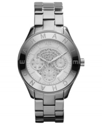Shimmering rings of crystals lend a sophisticated look to this timepiece from AX Armani Exchange. Shimmering rings of crystals lend a sophisticated look to this timepiece from AX Armani Exchange.
