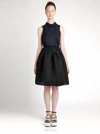 A sharp point collar dresses up this striking, minimal cotton style.Point collarSleevelessConcealed back zipCotton/spandexDry cleanMade in ItalyModel shown is 5'10 (177cm) wearing US size 4. A sharp point collar dresses up this striking, minimal cotton style.Point collarSleevelessConcealed back zipCotton/spandexDry cleanMade in ItalyModel shown is 5'10 (177cm) wearing US size 4.