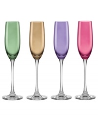Raise a glass or four to the beauty of the sunset with this richly hued set from Lenox. Each Tuscany Harvest champagne flute features a rich fall color that looks lush in any light. Raise a glass or four to the beauty of the sunset with this richly hued set from Lenox. Each Tuscany Harvest champagne flute features a rich fall color that looks lush in any light.