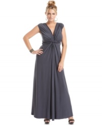 Take your look to great lengths with Love Squared's sleeveless plus size maxi dress, accentuated by a knotted front. Take your look to great lengths with Love Squared's sleeveless plus size maxi dress, accentuated by a knotted front.
