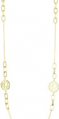 T Tahari Essential Gold Tone Chain with Open Work Circle Stations Necklace