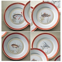 An Alberto Pinto creation for Raynaud, with every piece carefully studied, each one bearing its own story. Cristobal is a vibrant coral pattern rich in elegance. Fish Dinner Plates are Numbered 1-4 clockwise from top left. An Alberto Pinto creation for Raynaud, with every piece carefully studied, each one bearing its own story. Cristobal is a vibrant coral pattern rich in elegance. Fish Dinner Plates are Numbered 1-4 clockwise from top left.