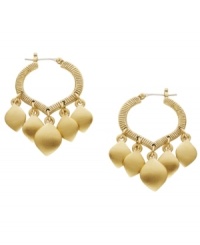 Inspire your look with a little multicultural style. Lauren by Ralph Lauren's Kashmir earrings feature teardrop-shaped charms and a click hoop setting in gold tone mixed metal. Approximate drop: 1-1/2 inches. Approximate diameter: 1 inch. Inspire your look with a little multicultural style. Lauren by Ralph Lauren's Kashmir earrings feature teardrop-shaped charms and a click hoop setting in gold tone mixed metal. Approximate drop: 1-1/2 inches. Approximate diameter: 1 inch.