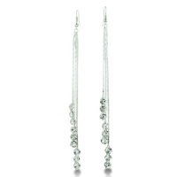 Glamorous Triple Strand Rhinestone Drop Fashion Earrings, 5 1/4 Inches Long. Super-Sexy! Glamorous Triple Strand Rhinestone Drop Fashion Earrings, 5 1/4 Inches Long. Super-Sexy!