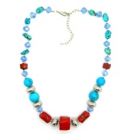 Bamboo Coral, Howlite and Resin Fashion Necklace 18-inches Bamboo Coral, Howlite and Resin Fashion Necklace 18-inches