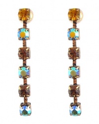 Earrings - Gold Tone Swarovski (tm) Crystals ~ Topaz Mix (FB59) Earrings - Gold Tone Swarovski (tm) Crystals ~ Topaz Mix (FB59)
