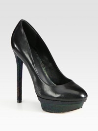 Stingray-print leather heel and island platform infuse this leather pump with one of the hottest trends: animal magnetism. Stingray-print leather heel, 5½ (140mm)Stingray-print leather island platform, 1 (25mm)Compares to a 4½ heel (115mm)Leather upperLeather lining and solePadded insoleImported Stingray-print leather heel and island platform infuse this leather pump with one of the hottest trends: animal magnetism. Stingray-print leather heel, 5½ (140mm)Stingray-print leather island platform, 1 (25mm)Compares to a 4½ heel (115mm)Leather upperLeather lining and solePadded insoleImported