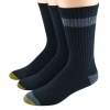 Gold Toe Men's Socks Cushion Cotton Crew Black 3pairs