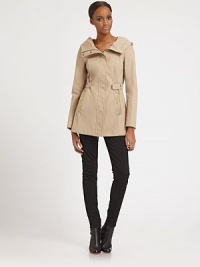 An undeniably feminine take on a classic design with flattering Princess seams, concealed front zipper and leather welt pockets.Attached hoodFold-over front detailConcealed zipper closurePrincess seamsLeather welt pocketsAbout 30 from shoulder to hemCottonDry cleanImported Model shown is 5'9 (175cm) wearing US size Small. An undeniably feminine take on a classic design with flattering Princess seams, concealed front zipper and leather welt pockets.Attached hoodFold-over front detailConcealed zipper closurePrincess seamsLeather welt pocketsAbout 30 from shoulder to hemCottonDry cleanImported Model shown is 5'9 (175cm) wearing US size Small.